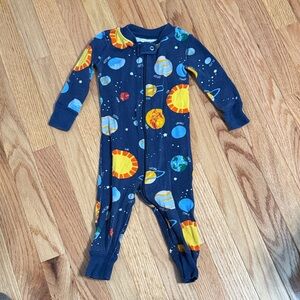 Hanna Andersson Space Adventure Footie - Navy and Yellow